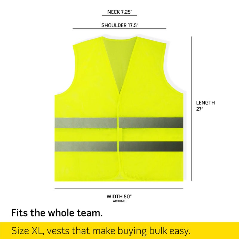 PeerBasics, 20 Pack, Yellow Reflective High Visibility Safety Vest, Hi Vis Silver Strip, Men Women, Work, Cycling, Runner, Construction (Mesh, 20)â€¦ - Image 4
